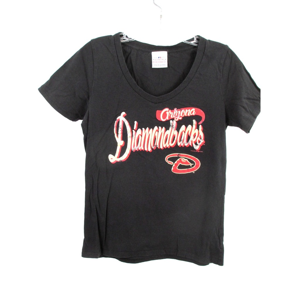 Arizona Diamondbacks T-Shirt Women Medium Black 5th & Ocean MLB V-Neck Tee